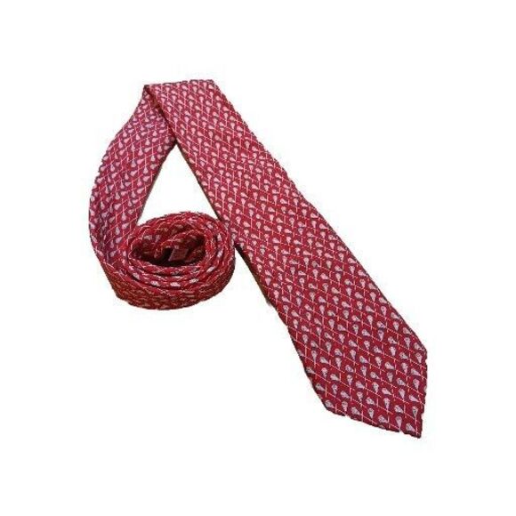 VINEYARD VINES Red Lacrosse Sporty Theme Silk Necktie 60"x3.75" Preppy - Picture 3 of 5